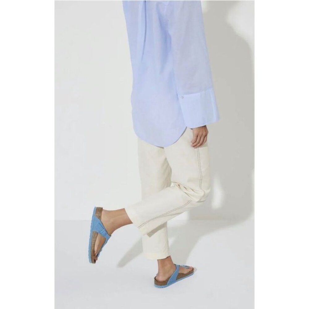 Birkenstock Womens Size 8 Gizeh Canvas Vegan Sandals EU 39 Sky Blue Regular Fit - Picture 9 of 11